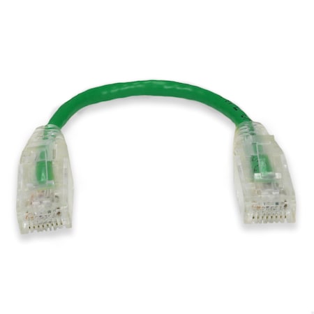 Add-On 6IN RJ-45 MALE TO RJ-45 MALE CAT6 STRAIGHT GREEN SLIM UTP COPPER PVC P ADD-0-5FSLCAT6-GN
